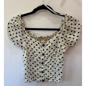 Monteau LA - Y2K Polka Dot Crop Top - SzSmall